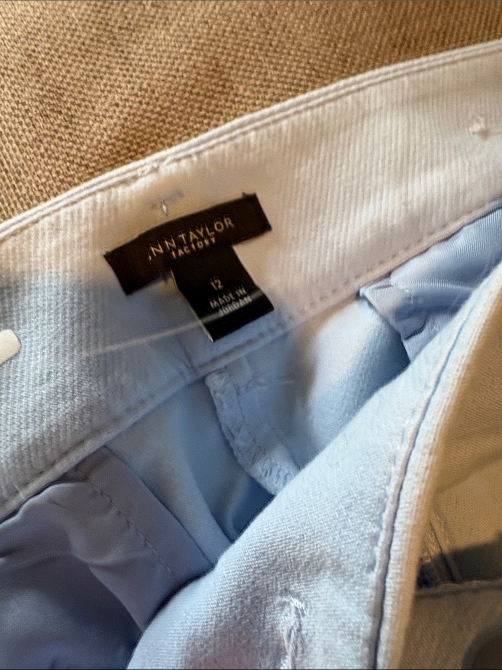 Ann Taylor Factory Light Blue Straight-Leg Women's Pants - Picture 2 of 5